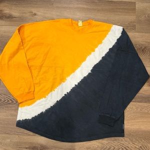 Spirit Jersey Oversized Large Toe Dye Navy White yellow unisex men or women